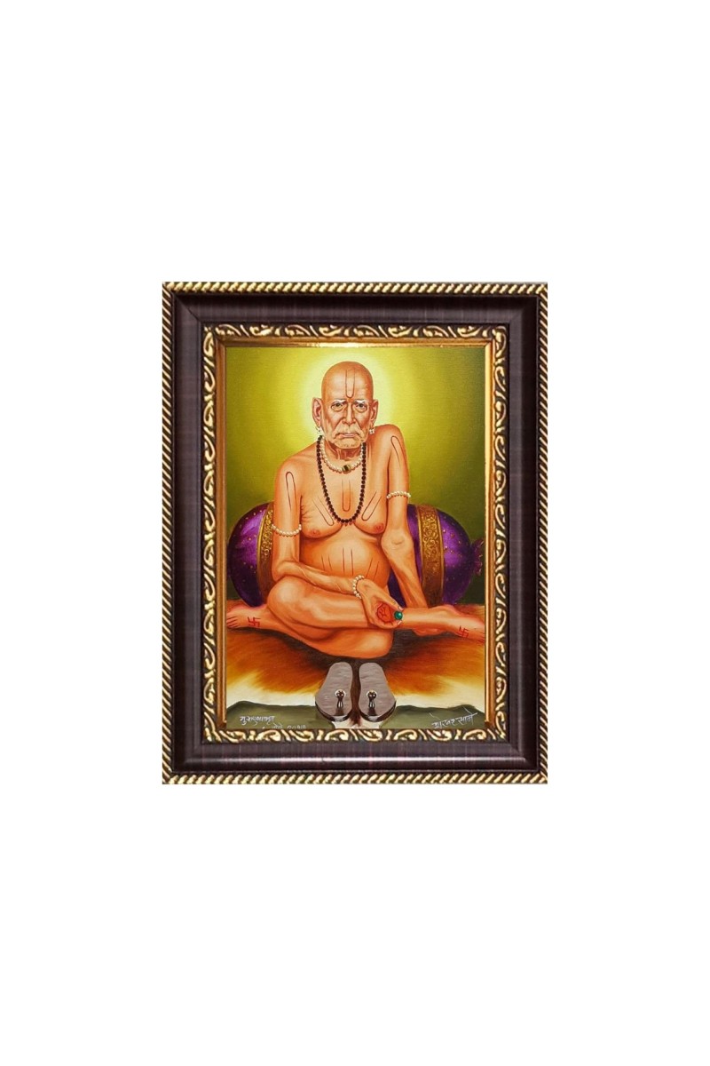 Shri Swami Samarth Digital Print Photo 6.7x8.7 inches - Vibrant Religious Wall Art for Home or Office Decor.