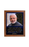 Narendra Modi & His Famous Quote Photo Frame - Brown Frame, Perfect for Office & Wall Decoration, Ideal Gift