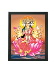 Hitech Sales Goddess Shri Gayatri Devi Maa Polystyrene Photo Frame for Pooja Room, Temple, Home Decor and Gift (Wall and Tabletop, Printed Photo, Black, 7.12 x 9.12 inches)