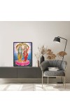 Vishnu Lakshmi Laminated Photo - 7x9 Inches, Divine Blessings for Home & Office and Temple Decoration