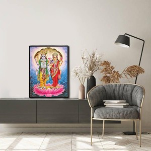 Vishnu Lakshmi Laminated Photo - 5x7 Inches, Divine Blessings for Home & Office and Temple Decoration Vishnu Lakshmi Laminated Photo - 5x7 Inches, Divine Blessings for Home & Office and Temple Decoration