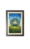 The beautiful peacock Black Photo Frame Funny Animal and Bird Cartoon Art