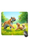 Customized Wild Tiger Picture Sublimation Mouse Pad | 8 X 7.5 Inch | Smooth Cloth Surface | Non-Slip Rubber Base | Personalized Mousepad for Laptop & Desktop (F17334)