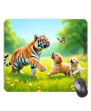 Customized Wild Tiger Picture Sublimation Mouse Pad | 8 X 7.5 Inch | Smooth Cloth Surface | Non-Slip Rubber Base | Personalized Mousepad for Laptop & Desktop (F17334)