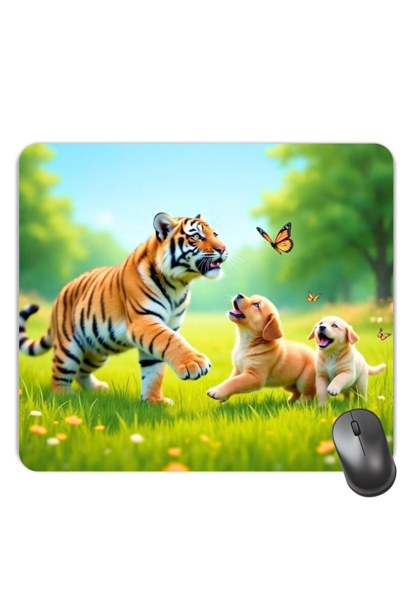 Customized Wild Tiger Picture Sublimation Mouse Pad | 8 X 7.5 Inch | Smooth Cloth Surface | Non-Slip Rubber Base | Personalized Mousepad for Laptop & Desktop (F17334)