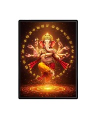 Ganesh Laminated Photo - 5x7 Inches, Divine Blessings for Home & Office and Temple Decoration