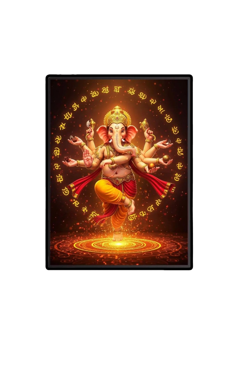Ganesh Laminated Photo - 5x7 Inches, Divine Blessings for Home & Office and Temple Decoration