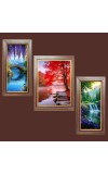 3-Pack Whispers of the Forest Photo Frames - 2 Pieces 10x17 Inch & 1 Piece 14x17 Inch - Rustic Wall Art for Home & Office Decor - Botanical Wall Hanging for Living Room, Bedroom, or Workspace