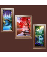 3-Pack Whispers of the Forest Photo Frames - 2 Pieces 10x17 Inch & 1 Piece 14x17 Inch - Rustic Wall Art for Home & Office Decor - Botanical Wall Hanging for Living Room, Bedroom, or Workspace