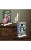Lord Shiva Acrylic T-Style Photo Stand - 9x11 Inches, Compact and Stylish Spiritual Display, easily change 2 photos (Pack of 1)