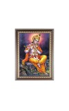 Lord Sri Krishna playing Flute Photo Frame - 16x20 Inches, Brown Wooden Frame for Home, Office & Temple Decoration