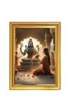 Lord shiva Photo Frame - 12x16 Inches, Brown Wooden Frame for Home, Office & Temple Decoration