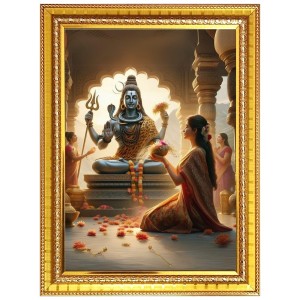 Lord shiva Photo Frame - 10x14 Inches, Brown Wooden Frame for Home, Office & Temple Decoration Lord shiva Photo Frame - 10x14 Inches, Brown Wooden Frame for Home, Office & Temple Decoration