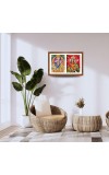 Maa durga and Goddess Kali Killing Bhairwa with His Liona killing Han Photo Frame - 13x17Inches - Spiritual Artwork for Home Decor, Puja Room and Office Decoration