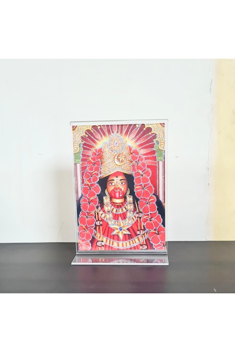 HiTechMart Maa Tara Acrylic Photo Frame, Hindu God Idol Picture for Home, Office and Mandir, Decorative Frame for Pooja and Gifting