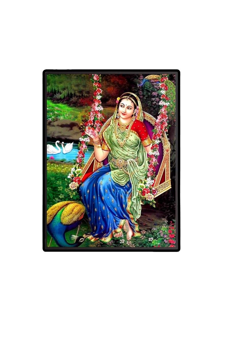 Radha Laminated Photo (7x9 Inches Without glass) Divine Blessings for Table and Walls,Home & Office and Temple Decoration