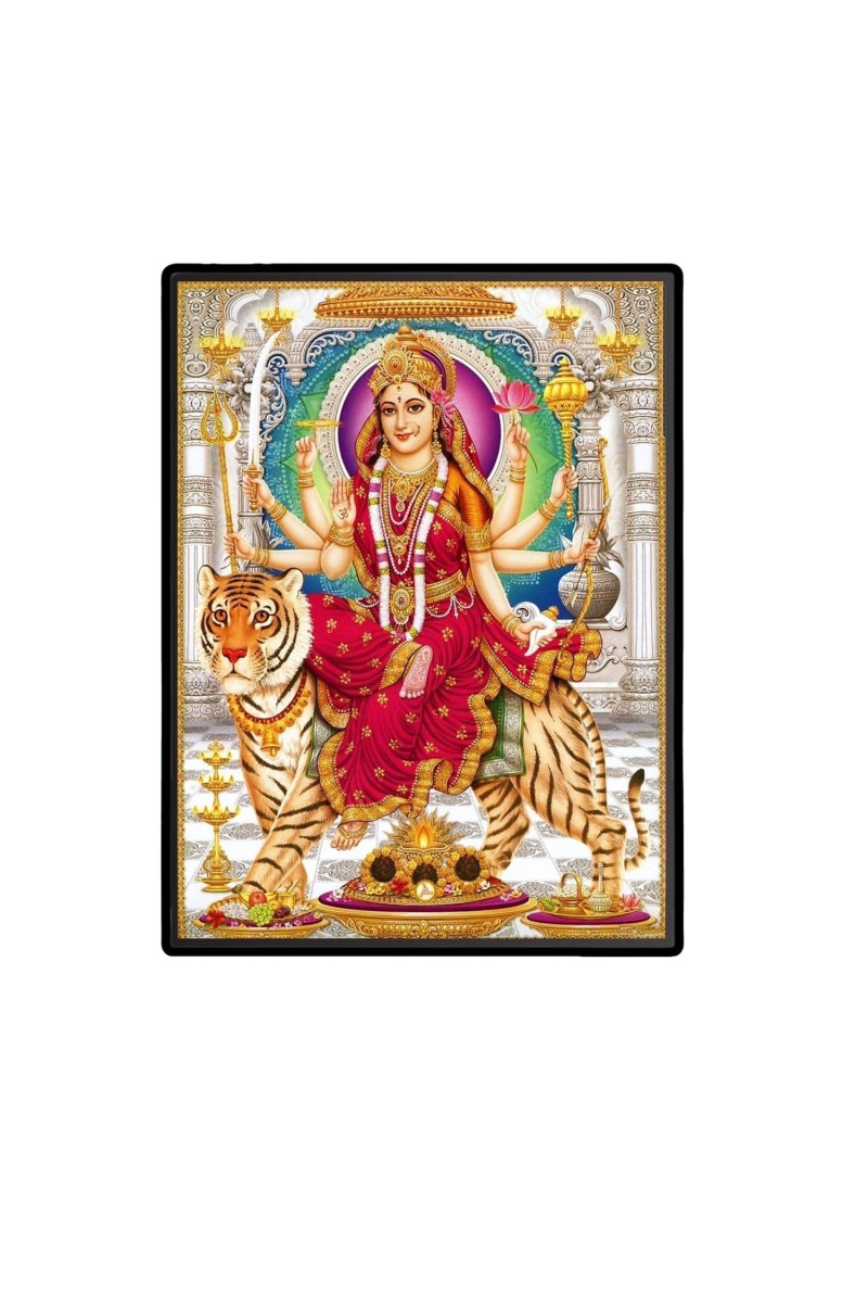 Maa Durga Laminated Photo (11x13 Inches Without glass) Divine Blessings for Table and Walls,Home & Office and Temple Decoration