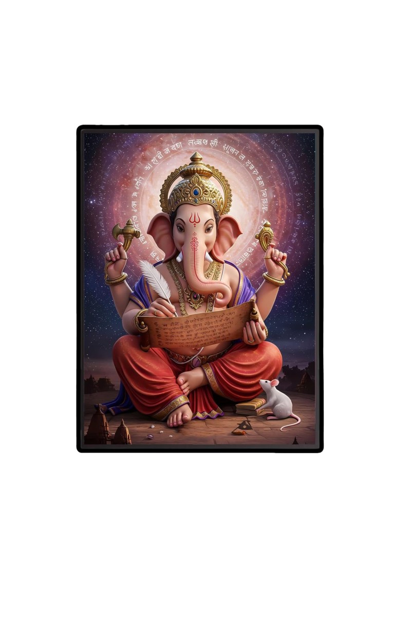 Ganesh Laminated Photo - 5x7 Inches, Divine Blessings for Home & Office and Temple Decoration