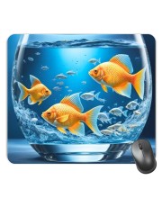 Customized Beautiful Fishes Picture Sublimation Mouse Pad | 8 X 7.5 Inch | Smooth Cloth Surface | Non-Slip Rubber Base | Personalized Mousepad for Laptop & Desktop (F17329)
