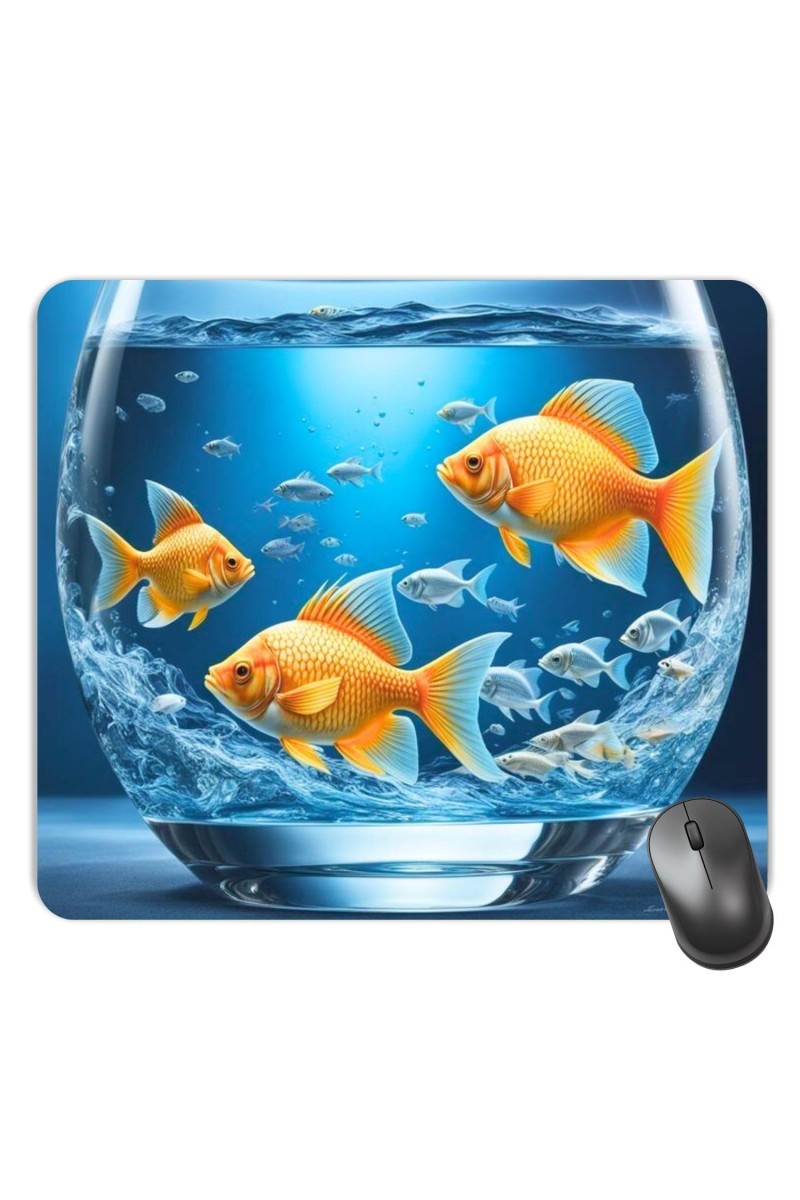 Customized Beautiful Fishes Picture Sublimation Mouse Pad | 8 X 7.5 Inch | Smooth Cloth Surface | Non-Slip Rubber Base | Personalized Mousepad for Laptop & Desktop (F17329)
