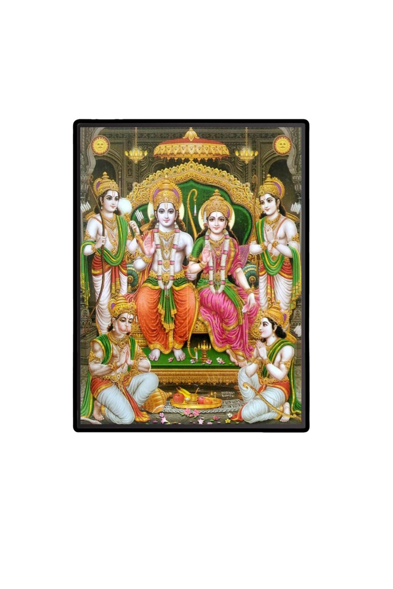 Ram Darbar Laminated Photo - 5x7 Inches, Divine Blessings for Home & Office and Temple Decoration