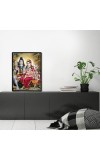 Shiva Family Laminated Photo - 5x7 Inches, Divine Blessings for Home & Office and Temple Decoration