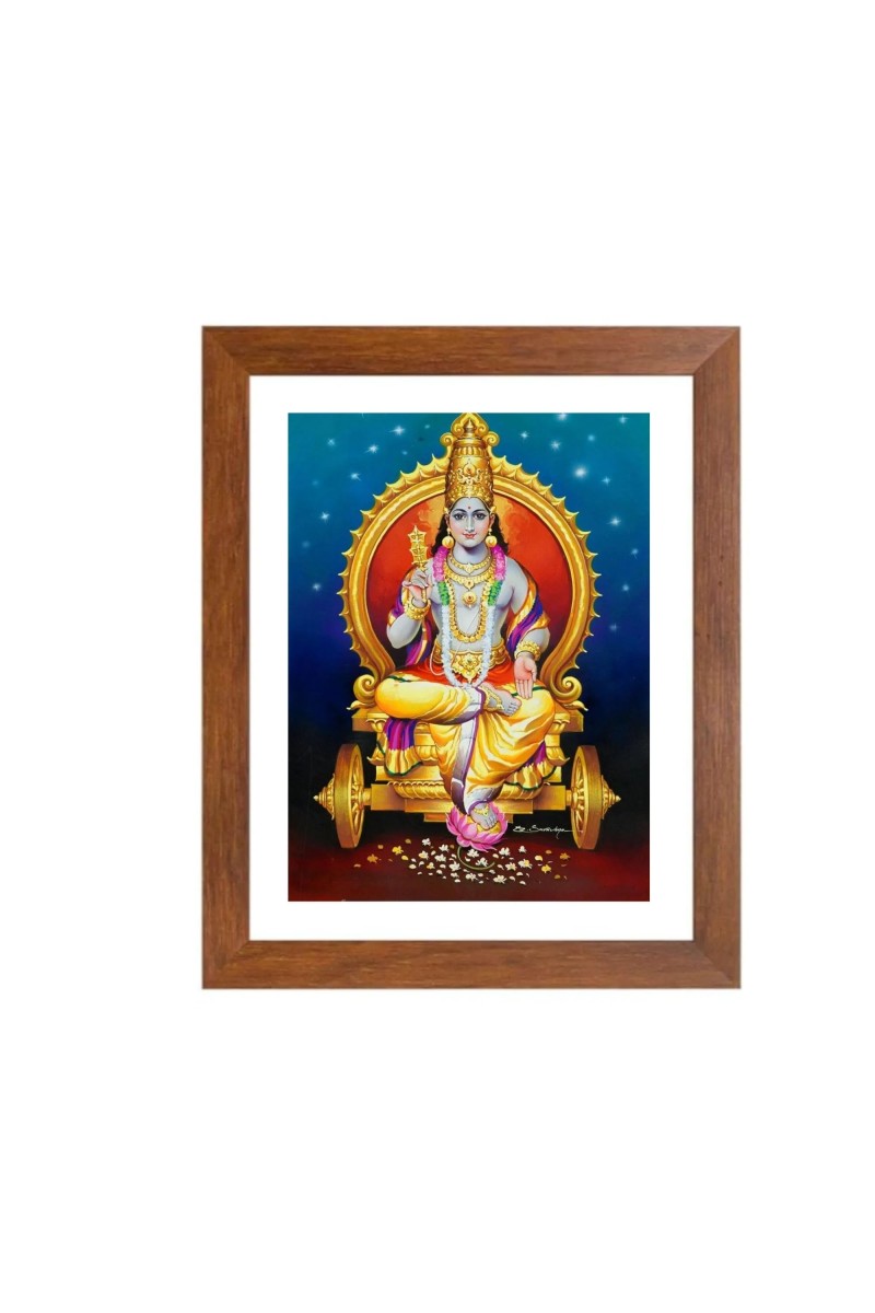 Colored Photo of Surya Dev - Hindu Sun God | Spiritual Wall Art for Home & Temple | Divine Blessings & Energy |