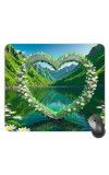 Customized Heart Flower Symbol Picture Sublimation Mouse Pad | 8 X 7.5 Inch | Smooth Cloth Surface | Non-Slip Rubber Base | Personalized Mousepad for Laptop & Desktop (F17450)