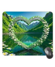 Customized Heart Flower Symbol Picture Sublimation Mouse Pad | 8 X 7.5 Inch | Smooth Cloth Surface | Non-Slip Rubber Base | Personalized Mousepad for Laptop & Desktop (F17450)