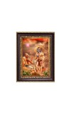 Sri Krishna and Arjuna Digital Print Photo 6.7x8.7 inches - Vibrant Religious Wall Art for Home, Office and Temple Decor.
