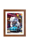 AI Funny Elephant Art Picture for Kids - 14x18 inches, Brown Color - Perfect Wall Decor for Children's Room