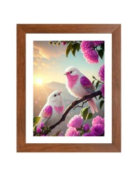 AI Funny Cute Birds Art Picture for Kids - 10x14 inches, Brown Color - Perfect Wall Decor for Children's Room