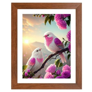 AI Funny Cute Birds Art Picture for Kids - 10x14 inches, Brown Color - Perfect Wall Decor for Children's Room
