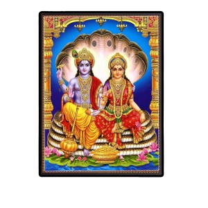 Vishnu & Lakshmi Laminated Photo - 5x7 Inches, Divine Blessings for Home & Office and Temple Decoration Vishnu & Lakshmi Laminated Photo - 5x7 Inches, Divine Blessings for Home & Office and Temple Decoration