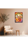 Vishnu & Lakshmi Laminated Photo - 7x9 Inches, Divine Blessings for Home & Office and Temple Decoration