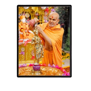 Swami Narayan Laminated Photo - 11x13 Inches, Divine Blessings for Home & Office and Temple Decoration