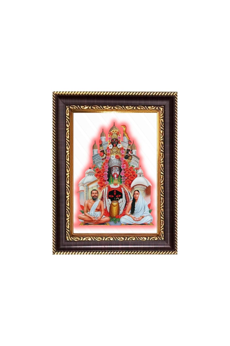 Shree Ramkrishna Paramhans, Maa Sarada, and Maa Tara Digital Print Photo 6.7x8.7 inches - Vibrant Religious Wall Art for Home, Office and Temple Decor.