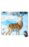 Customized Beautiful Deer Picture Sublimation Mouse Pad | 8 X 7.5 Inch | Smooth Cloth Surface | Non-Slip Rubber Base | Personalized Mousepad for Laptop & Desktop (F17240)