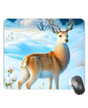 Customized Beautiful Deer Picture Sublimation Mouse Pad | 8 X 7.5 Inch | Smooth Cloth Surface | Non-Slip Rubber Base | Personalized Mousepad for Laptop & Desktop (F17240)