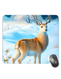 Customized Beautiful Deer Picture Sublimation Mouse Pad | 8 X 7.5 Inch | Smooth Cloth Surface | Non-Slip Rubber Base | Personalized Mousepad for Laptop & Desktop (F17240)