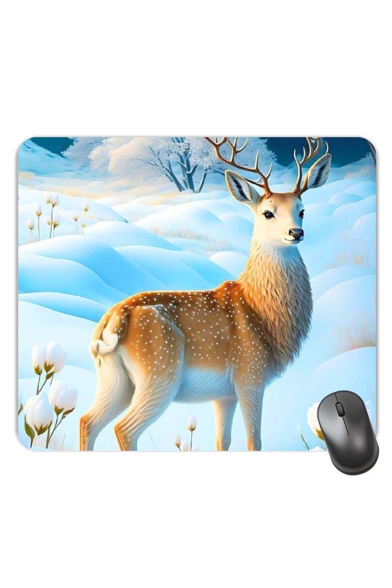 Customized Beautiful Deer Picture Sublimation Mouse Pad | 8 X 7.5 Inch | Smooth Cloth Surface | Non-Slip Rubber Base | Personalized Mousepad for Laptop & Desktop (F17240)