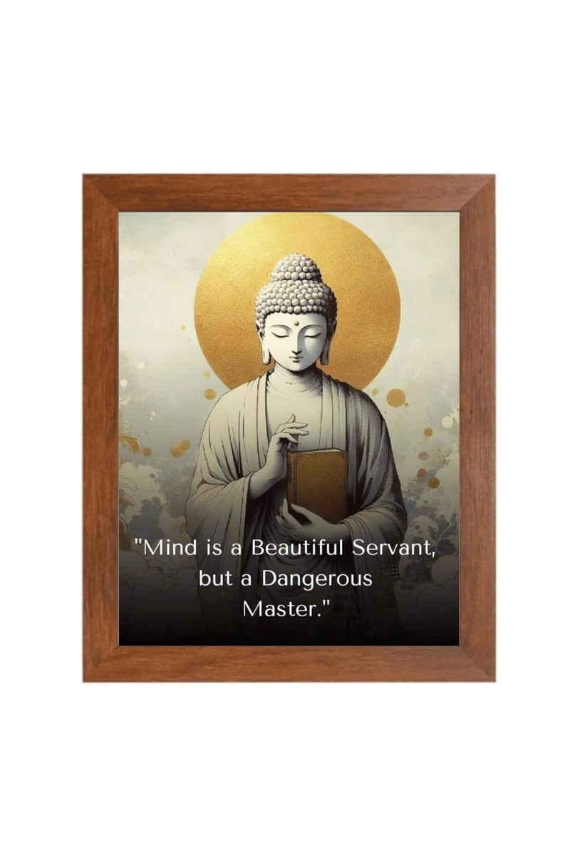 Buddha & Famous Quote Brown Frame, 10x14InchesInspirational Wall Art for Office, Home DecorIdeal Spiritual Gift