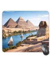 Customized Pyramids in Egypt Picture Sublimation Mouse Pad | 8 X 7.5 Inch | Smooth Cloth Surface | Non-Slip Rubber Base | Personalized Mousepad for Laptop & Desktop (F17421)