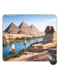 Customized Pyramids in Egypt Picture Sublimation Mouse Pad | 8 X 7.5 Inch | Smooth Cloth Surface | Non-Slip Rubber Base | Personalized Mousepad for Laptop & Desktop (F17421)