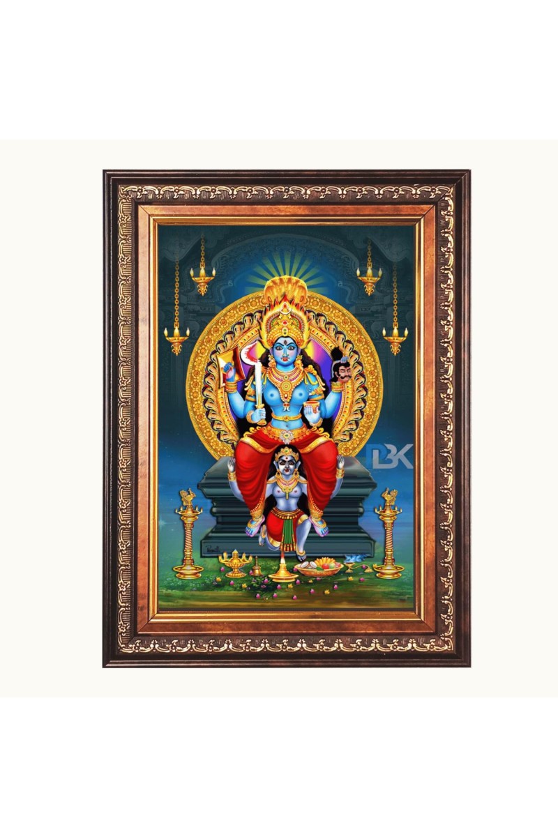 Shri Maa Bhadrakali Color Photo 10x14 Inch - Vibrant Religious Wall Art for Home or Office Decor.