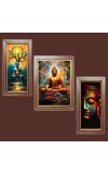 3-Pack The serenity buddha painting Photo Frames - 2 Pieces 6x13 Inch & 1 Piece 10x13 Inch - Rustic Wall Art for Home & Office Decor - Botanical Wall Hanging for Living Room, Bedroom, or Workspa