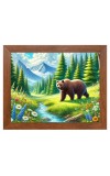 AI Funny Polar bear Art Picture for Kids - 10x14 inches, Brown Color - Perfect Wall Decor for Children's Room
