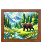 AI Funny Polar bear Art Picture for Kids - 10x14 inches, Brown Color - Perfect Wall Decor for Children's Room