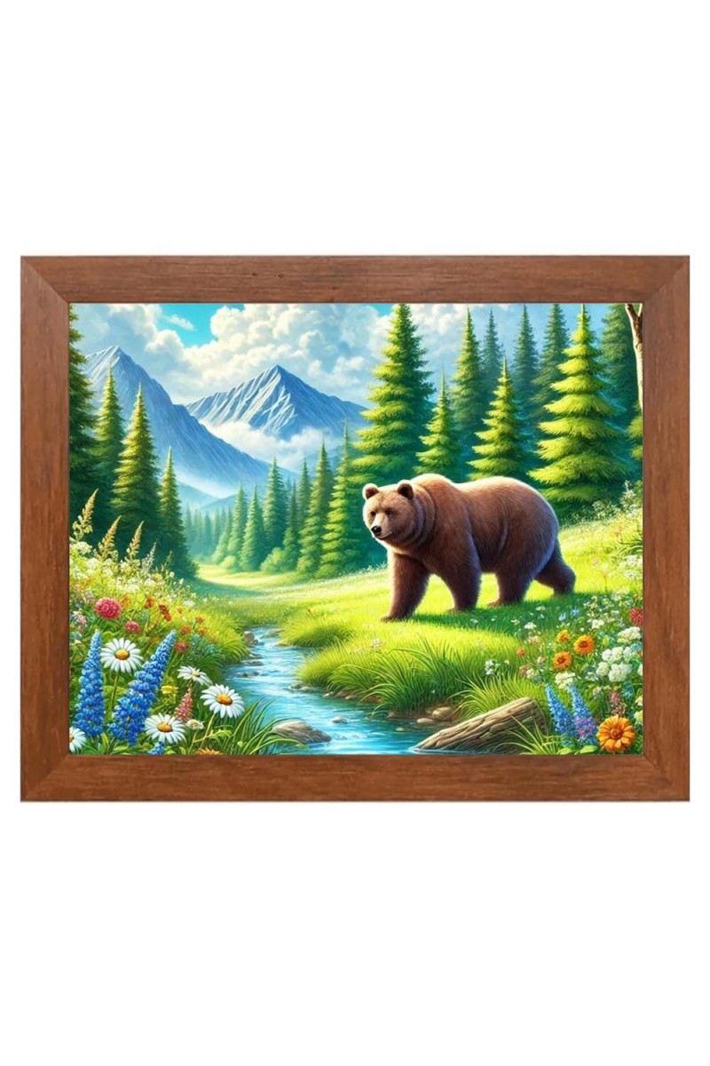 AI Funny Polar bear Art Picture for Kids - 10x14 inches, Brown Color - Perfect Wall Decor for Children's Room