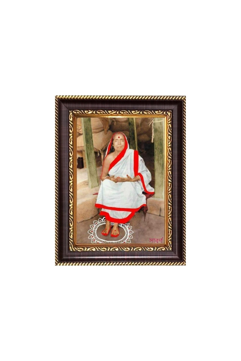 Maa Sarada Digital Print Photo 10.7x12.7 inches - Vibrant Religious Wall Art for Home or Office Decor.
